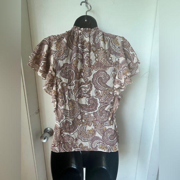 Intermix Carolina Paisley Silk Chiffon Top size S - Picture 8 of 16
